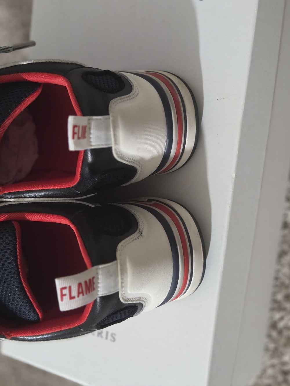 Sandro Navy, Red & White Mesh Lace-Up Sneakers - Picture 2 of 2